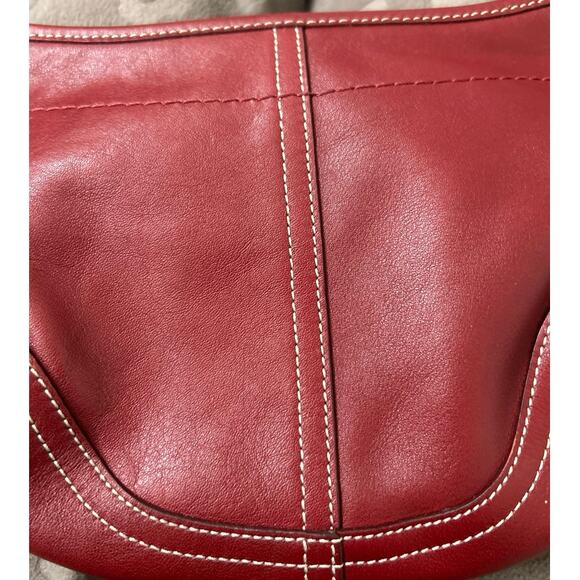 Coach Y2K 9541 Vintage Red Leather Small Mini Soho Hobo Shoulder Bag Retro - Picture 7 of 14